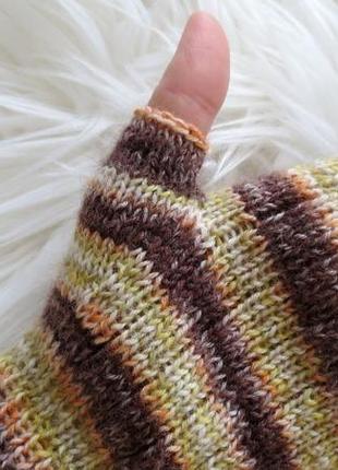 Мітенки рукавички вязані жіночі на осінь із вовни, подарунок дівчині сестрі подрузі4 фото