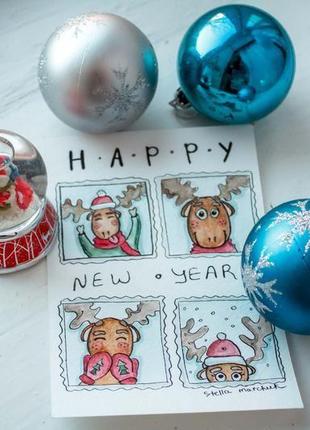 Листівка "happy new year"4 фото