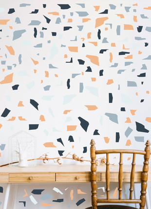 Вінілова інтер'єрна наклейка кольорова декор на стіну, шпалери та інші поверхні "terrazzo плями"