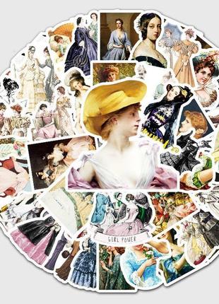 Набор виниловых наклеек стикеров стикерпак исторические дамы стикербомбинг на авто ноутбук стену 50шт