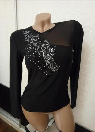 Нарядная черная блуза