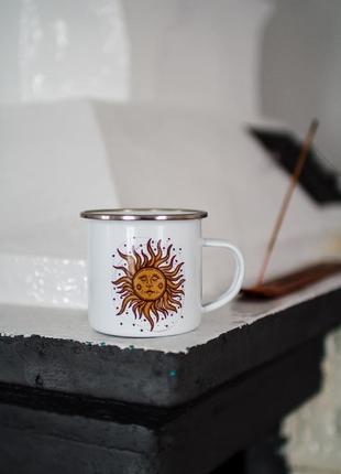 Металева чашка "сонце і місяць"3 фото