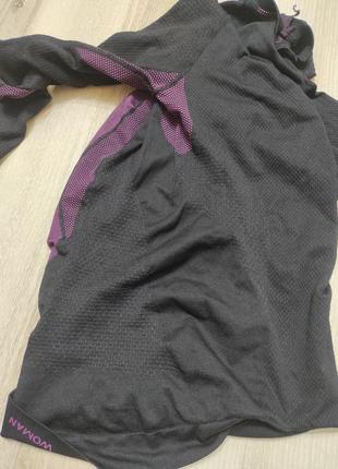 Термобелье верх, анатомическая термо-кофта, бесшовный термо-реглан wedze на xs-s
