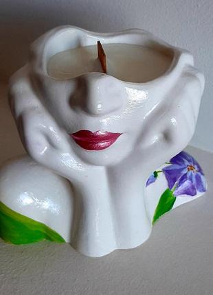 Свеча соевая в гипсовом весе