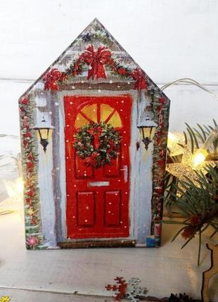 Новорічний будиночок - різдвяний декор.2 фото