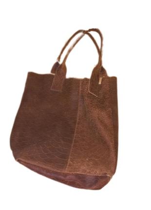 Качественная кожаная сумка шоппер