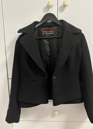 Жакет пиджак пальто укороченное с шерсти s-m7 фото
