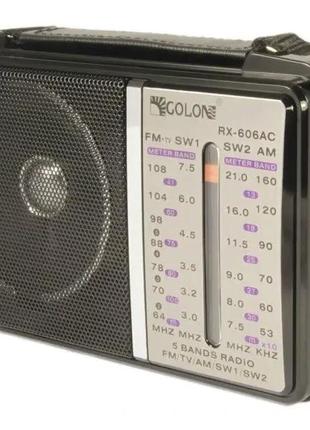 Радіоприймач портативний golon rx-606ac, чорний2 фото