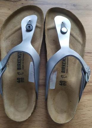 Birkenstock женские оригинал серебристые 40 р 26 см. не ношенные