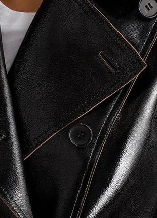Бомбовый кожанный пиджак чёрного цвета из 100% кожи ягнёнка allsaints made in turkey4 фото