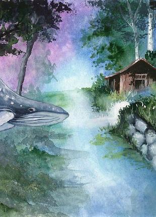 Акварель сказочный сад