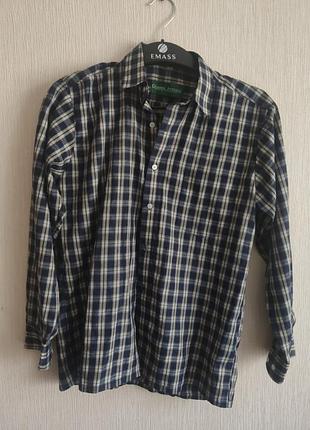 Сорочка  хлопчикаі у клітинку розмір 140/146