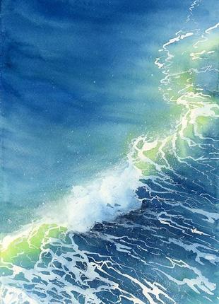 Акварель пінна морська хвиля1 фото