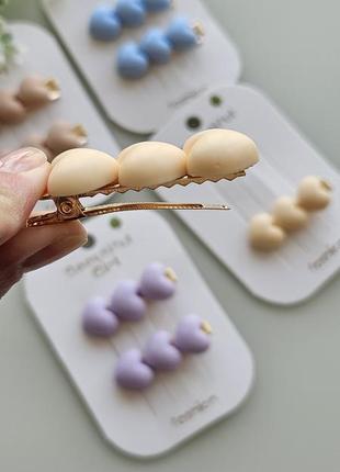 Детские заколки, заколки для волос, заколки сердца, детские резинки, крабики для волос