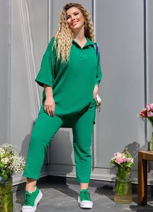 Легенький жіночий прогулянковий костюм з жатки