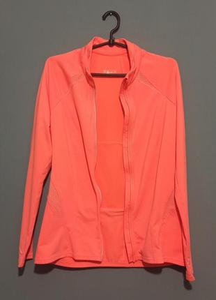 Велоджерси, легкая куртка для фитнеса и бега женское оранжевое2 фото