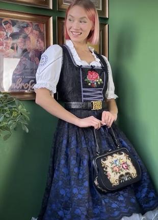 Австрийский сарафан с кружевом и вышивкой комплект топ1 фото