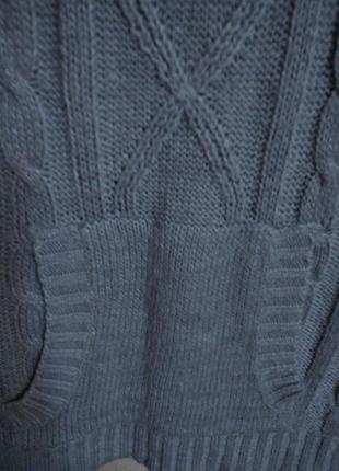 Вязанный длинный свитер, с капюшоном! р.12(46-48)!!4 фото