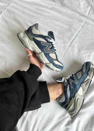 Жіночі кросівки new balance 9060 natural indigo нью беланс синього кольору1 фото