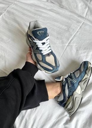 Жіночі кросівки new balance 9060 natural indigo нью беланс синього кольору2 фото