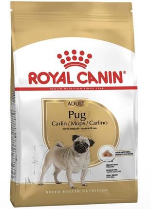 Сухий корм для дорослих собак породи мопс royal canin pug adult 1,5 кг (домашня птиця)