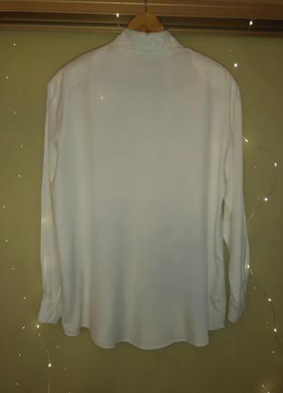 Винтажная блуза / рубашка с кружевом malvin (100% вискоза)2 фото