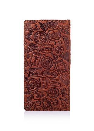 Бумажник hiart wp-05 shabby сognac "let's go travel"