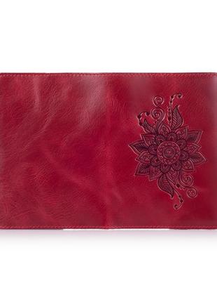 Обкладинка для паспорта hiart pc-01 crystal red "mehendi classic"4 фото