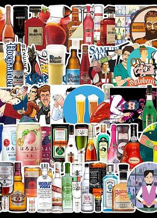 Набор виниловых наклеек стикеров бутылка стикербомбинг на авто телефон ноутбук стену 67 шт