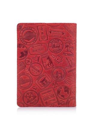 Обкладинка для паспорта hiart pc-01 shabby red berry "let's go travel"3 фото