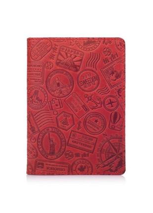 Обкладинка для паспорта hiart pc-01 shabby red berry "let's go travel"2 фото