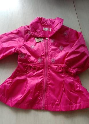 Куртка ветровка розовая на девочку 2-3 года