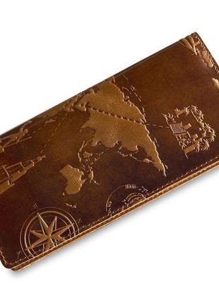 Янтарный кожаный бумажник hi art wp-02 crystal amber "7 wonders of the world"