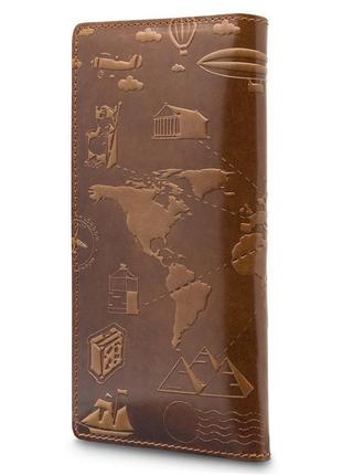 Янтарный кожаный бумажник hi art wp-03 crystal amber "7 wonders of the world"
