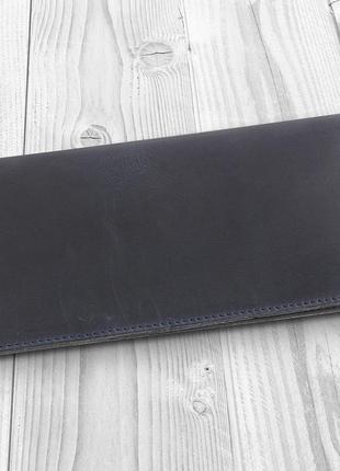 Синій шкіряний гаманець hi art wp-03 shabby ink