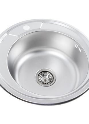 Кухонна мийка з нержавіючої сталі platinum декор 490 (0,8/180 мм)2 фото