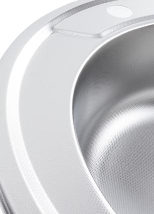 Кухонна мийка з нержавіючої сталі platinum декор 490 (0,8/180 мм)4 фото
