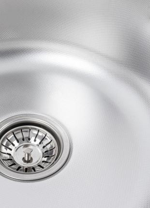 Кухонна мийка з нержавіючої сталі platinum декор 490 (0,8/180 мм)5 фото