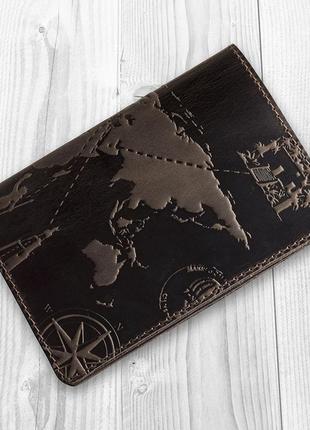 Обложка для паспорта hiart pc-01 shabby gavana brown "7 wonders of the world"