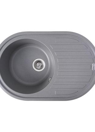 Гранітна мийка для кухні platinum 7750 lira матова сірий мусон