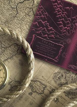 Обложка для паспорта  hiart pc-02 shabby plum "discoveries"