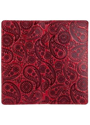 Красный кожаный бумажник hi art wp-02 crystal red  "buta art"4 фото