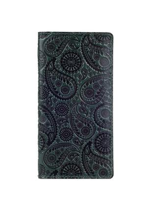 Зелений шкіряний гаманець hi art wp-02 crystal green "buta art"