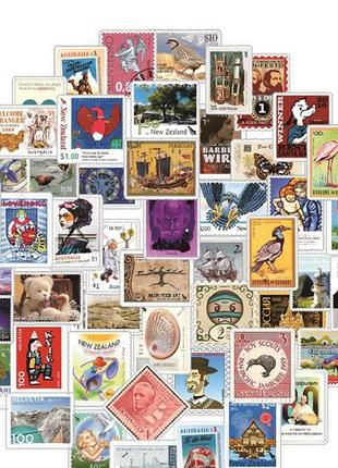 Набор виниловых наклеек стикеров ретро дорожные марки  стикербомбинг на авто телефон ноутбук 50шт