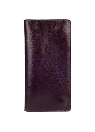 Коричневый кожаный бумажник hi art wp-02 crystal brown silk