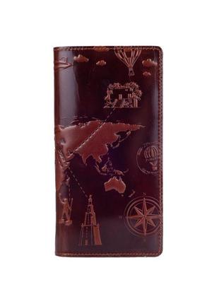Бумажник hiart wp-05  crystal сognac "7 wonders of the world"
