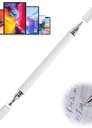 Стилус для смартфона з кульковою ручкою r1 android ios білий