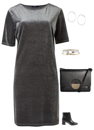 Велюровое бархатное платье шифт футляр от m&s limited collection