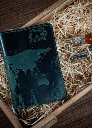 Обкладинка для паспорта hiart pc-02 shabby alga "7 wonders of the world"