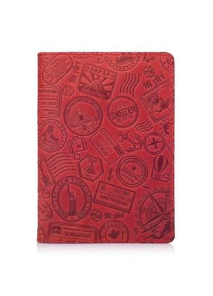 Обкладинка для паспорта hiart pc-02 shabby red berry "let's go travel"2 фото